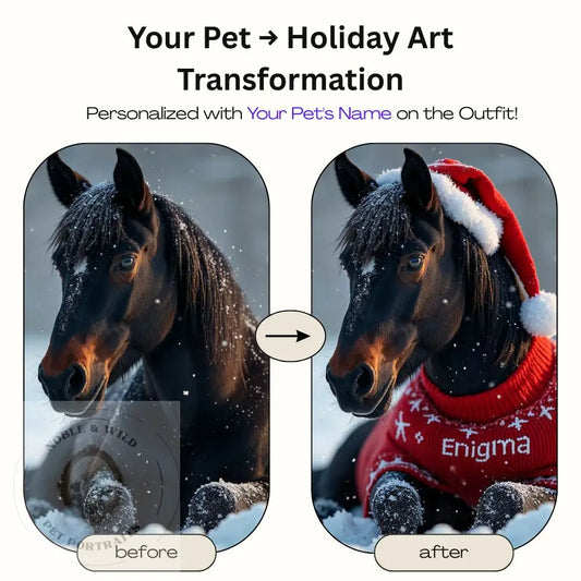 Limited Edition Christmas Cozy Pet Portrait - 1