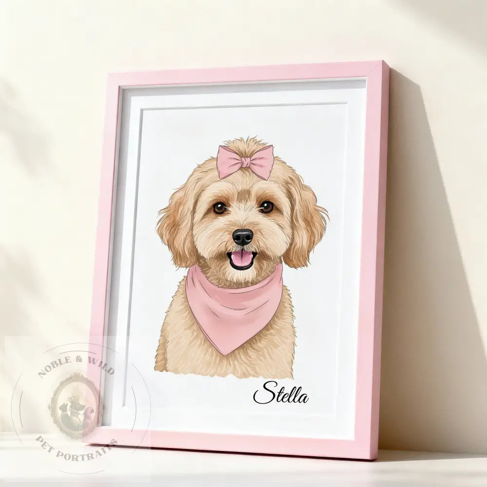 Pawsitive Pixels    - Hand Drawn Custom Portraits (Framed Print  ) - Pawsitive Pixels