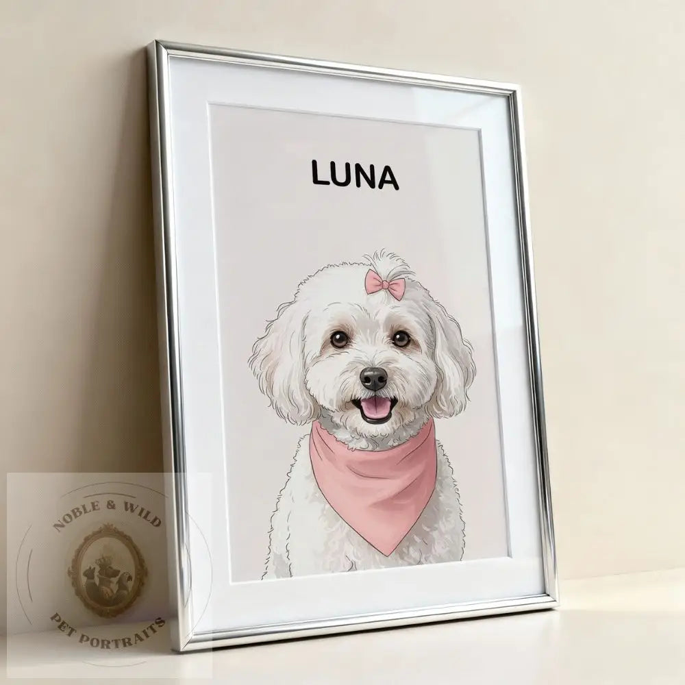 Pawsitive Pixels    - Hand Drawn Custom Portraits (Framed Print  ) - Pawsitive Pixels